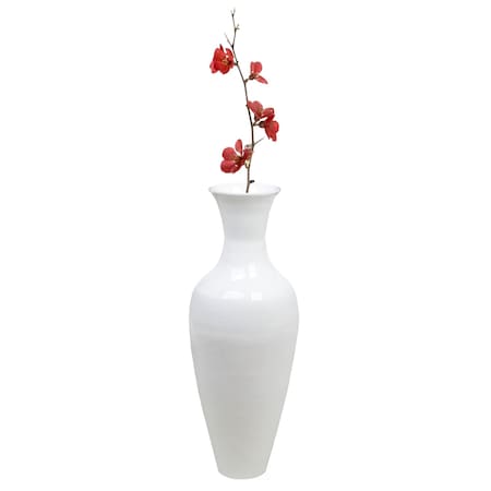 Uniquewise Tall Floor Vase, 37 Inch White Bamboo Vase, Modern Vase Large Flower Holder, Vase for Home Decor QI003713